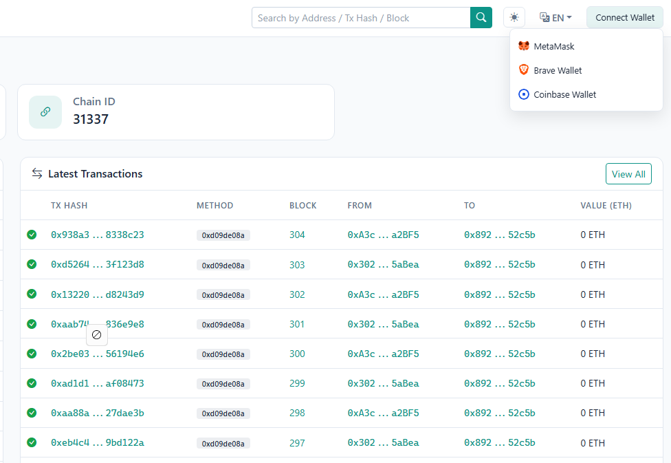 EIP-6963 wallet discovery detecting MetaMask, Brave, and Coinbase wallets